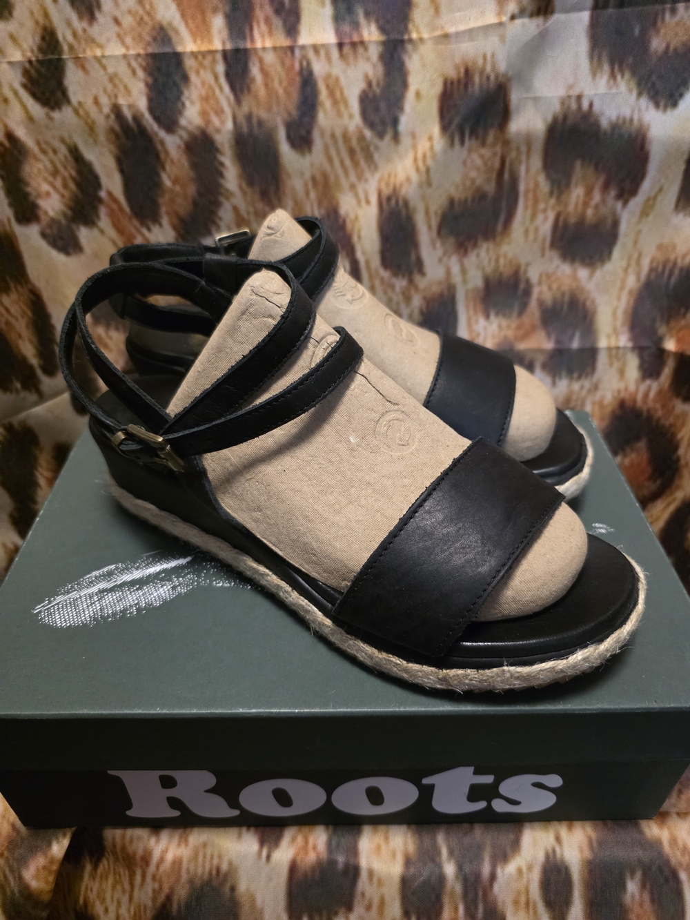 Roots The St. Tropez Tribe Leather Platform Espadrille Sandals - Size 38 / 7.5 - Picture 2 of 8